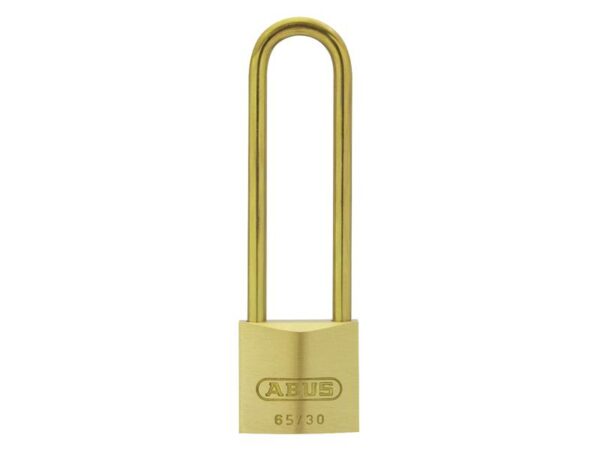 ABUS Mechanical 65MB/30mm Solid Brass Padlock 70mm Long Shackle Carded