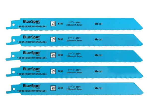 BlueSpot Tools Bi-Metal Reciprocating Saw Blade 240mm x 5 TPI (Pack 5)