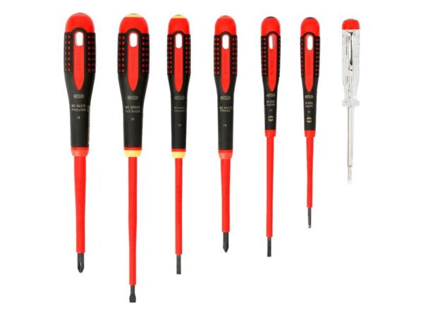Bahco BE-9887S ERGO™ VDE Insulated Screwdriver Set, 7 Piece