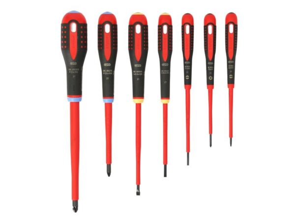 Bahco BE-9888S ERGO™ VDE Insulated Screwdriver Set, 7 Piece