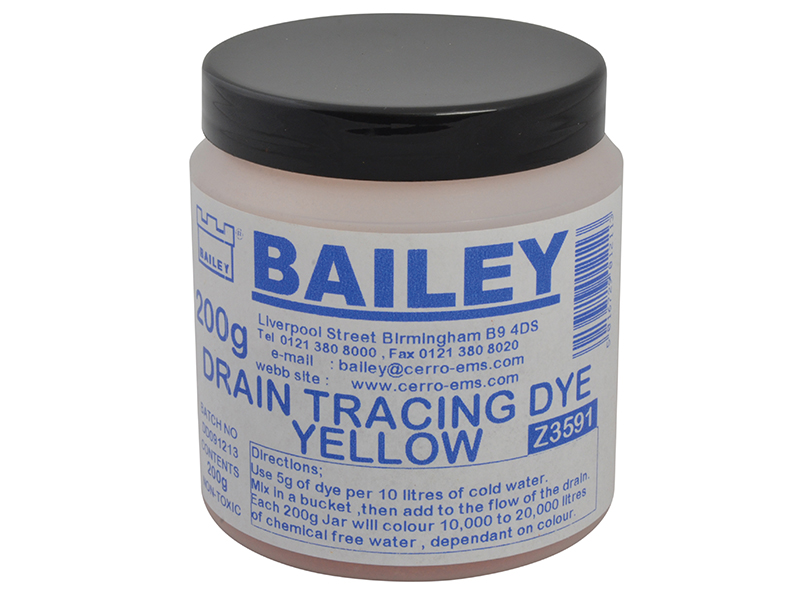 Bailey Products 3591 Drain Tracing Dye - Yellow