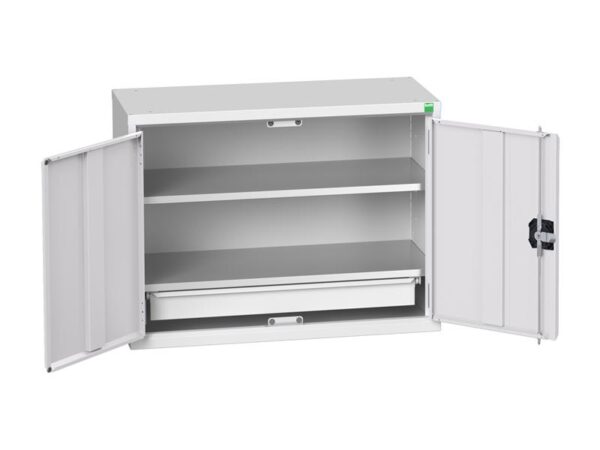 Bott Verso Economy Wall Cupboard 2 Shelf + 1 Drawer 800mm Light Grey