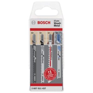 Bosch Powertool Accessories Wood and Metal Jigsaw Blade Set, 15 Piece