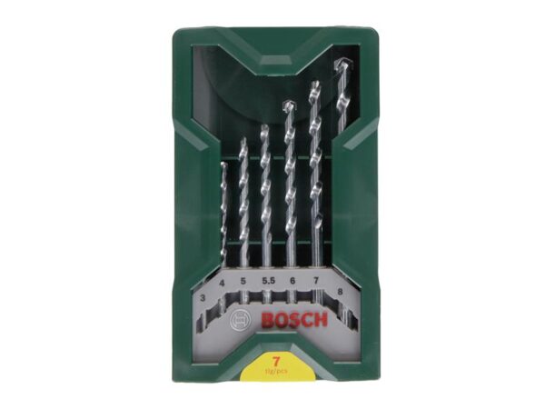 Bosch Powertool Accessories Mini-X-Line Masonry Drill Bit Set, 7 Piece