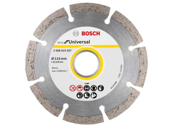 Bosch Powertool Accessories Eco for Universal Segmented Diamond Cutting Disc 115 x 22.23mm