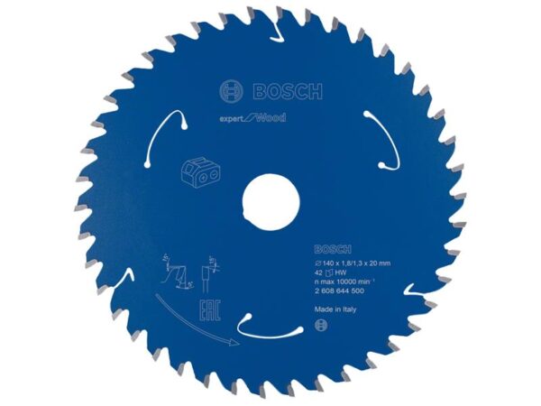 Bosch Powertool Accessories Expert for Wood Circular Saw Blade for Cordless Saws 140 x 20mm x 42T
