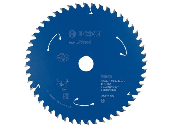 Bosch Powertool Accessories Expert for Wood Circular Saw Blade for Cordless Saws 165 x 20mm x 48T