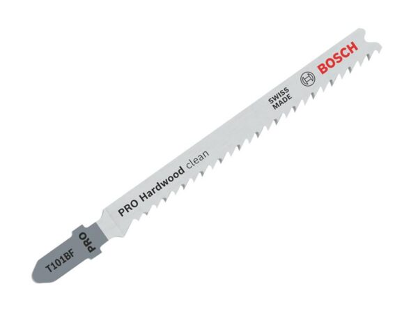 Bosch Powertool Accessories PRO Hardwood clean T101BF Jigsaw Blade 100mm Pack of 5
