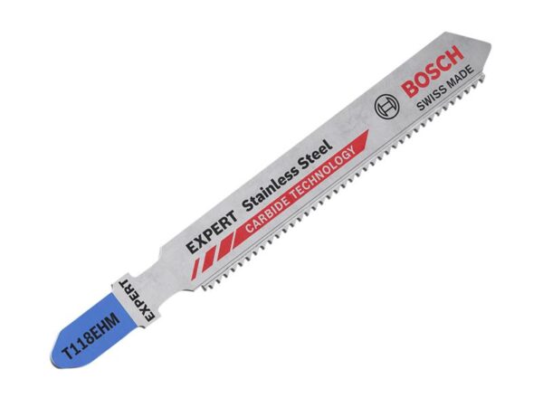 Bosch Powertool Accessories EXPERT Stainless Steel T118 EHM Jigsaw Blade 83mm Pack of 3
