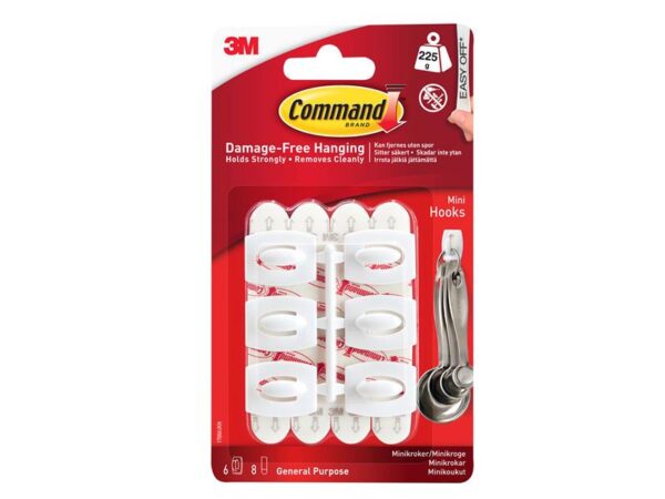 Command™ White Mini Hooks (Pack 6)