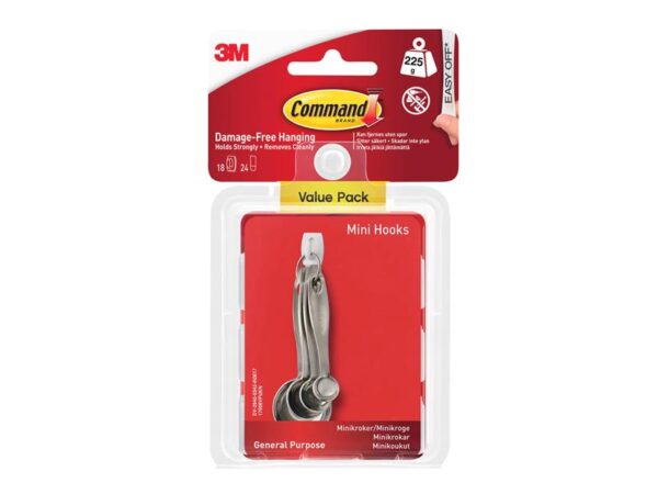 Command™ White Mini Hooks Value Pack (Pack 18)
