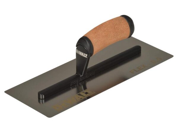 DEWALT Drywall 0.5mm FLEX Stainless Steel Flat Trowel, Leather Handle 12in