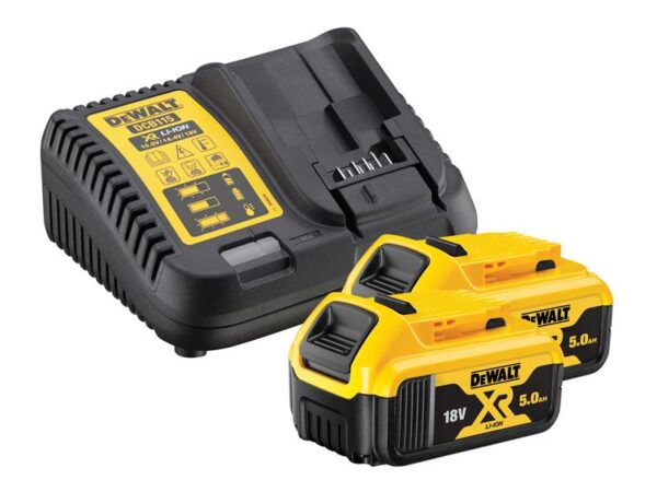 DeWALT Power Tools DCB184 B2C XR Charger & Battery Set 18V 2 x 5.0Ah Li-ion