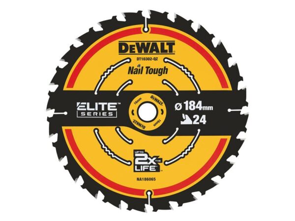DeWALT Power Tools ELITE™ Series Framing Circular Saw Blade 184 x 16mm x 24T