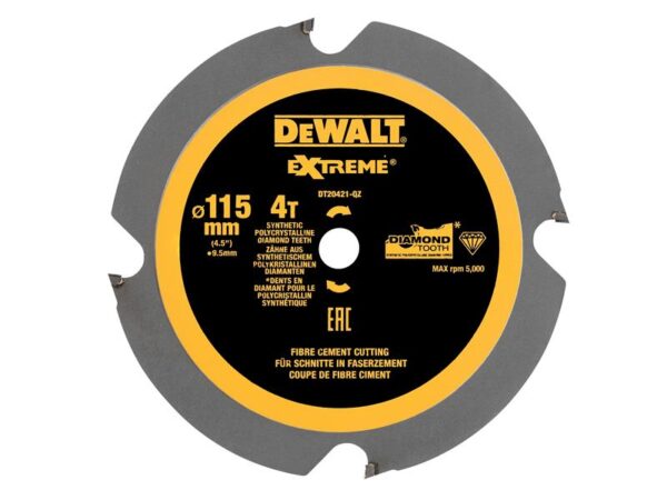 DeWALT Power Tools DT20421 PCD Circular Saw Blade 115 x 9.5mm x 4T