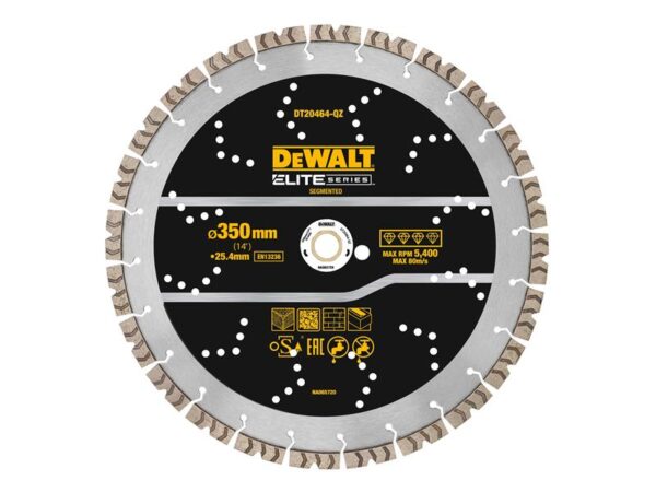 DeWALT Power Tools ELITE SERIES™ All Purpose Diamond Segmented Wheel 350 x 25.4mm