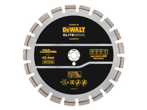 DeWALT Power Tools ELITE SERIES™ Asphalt Diamond Segmented Wheel 350 x 25.4mm