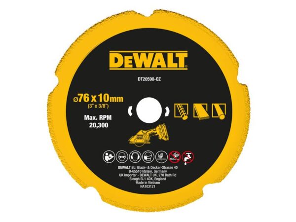 DeWALT Power Tools DT20590 Diamond Multi Material Blade 75mm