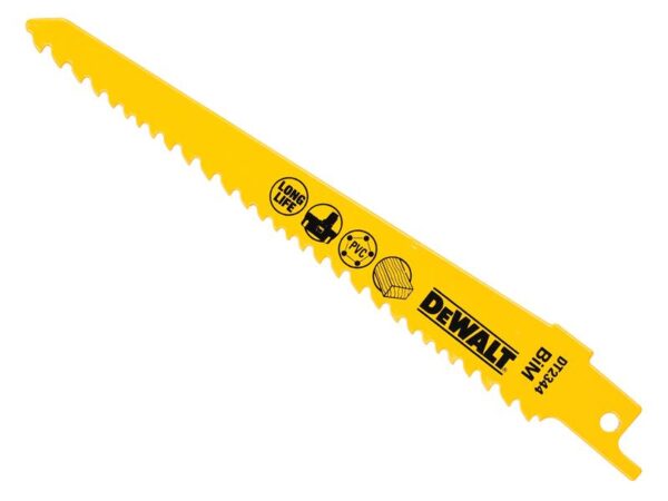DeWALT Power Tools Bi-Metal Reciprocating Blade for Wood Cordless 152mm Pack of 5