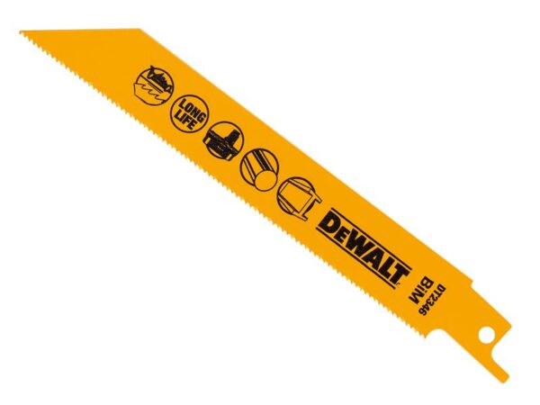 DeWALT Power Tools Bi-Metal Reciprocating Blade for Metal Cordless 152mm x 18 TPI (Pack 5)