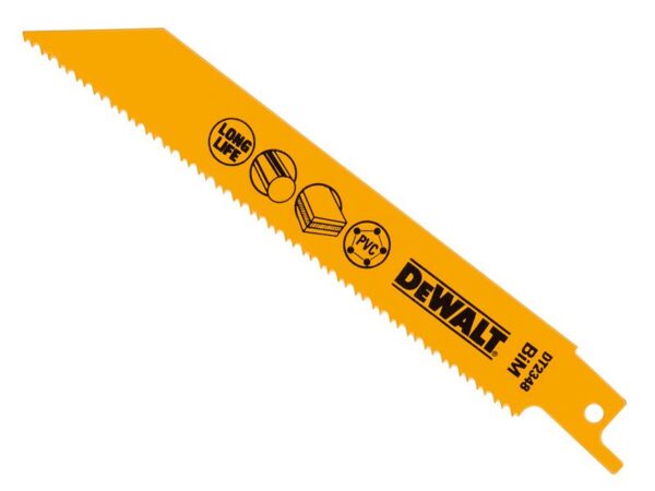DeWALT Power Tools Bi-Metal Reciprocating Blade for Plastic & Pipes 152mm( Pack 5)