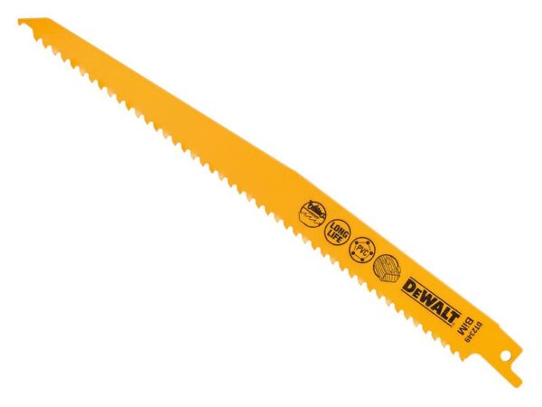 DeWALT Power Tools Bi-Metal Reciprocating Blade for Wood with Nails 228mm (Pack 5)