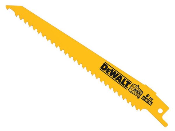 DeWALT Power Tools Bi-Metal Reciprocating Blade for Wood with Nails 152mm (Pack 5)