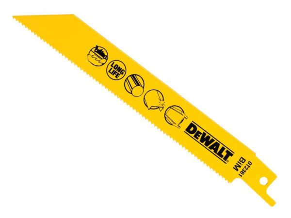 DeWALT Power Tools Bi-Metal Reciprocating Blade for Metal 152mm x 14 TPI (Pack 5)