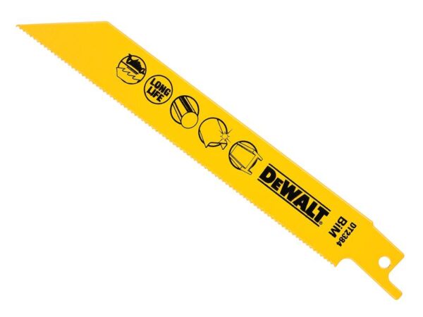 DeWALT Power Tools Bi-Metal Reciprocating Blade for Metal 152mm x 18 TPI (Pack 5)