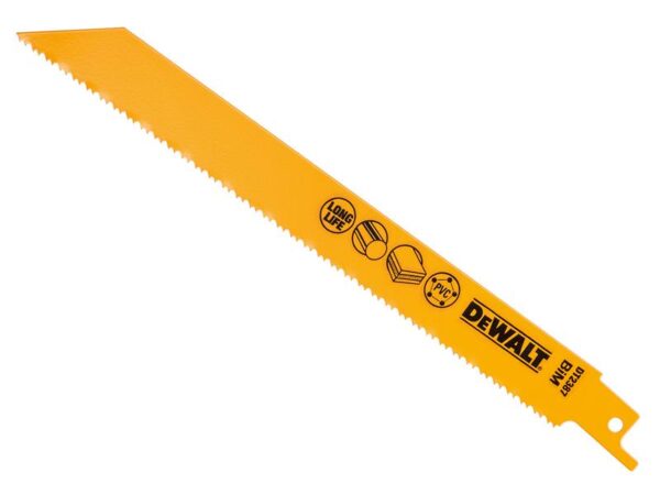 DeWALT Power Tools Bi-Metal Reciprocating Blade for Plastic & Pipes 203mm (Pack 5)
