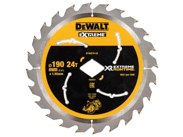 DeWALT Power Tools Extreme Runtime FlexVolt Circular Saw Blade 190mm x Diamond x 24T