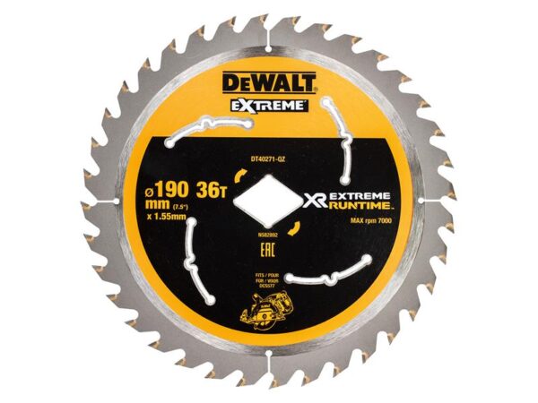 DeWALT Power Tools Extreme Runtime FlexVolt Circular Saw Blade 190mm x Diamond x 36T