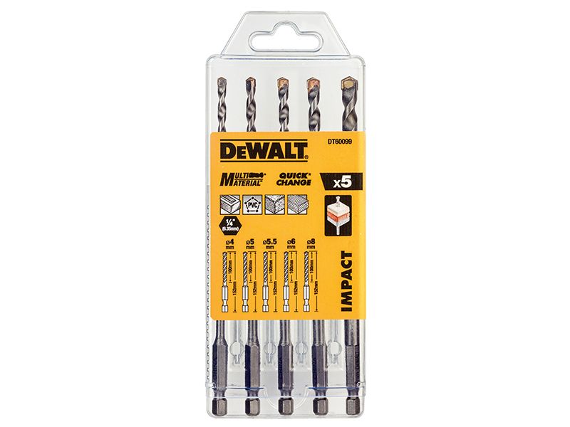 DeWALT Power Tools DT60099 Extreme Impact Masonry Drill Bit Set 5 Piece
