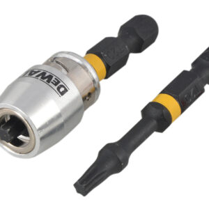 DeWALT Power Tools Impact Torsion Bits TX0 x 50mm (x2) and Magnetic Screwlock Sleeve