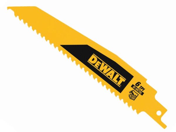 DeWALT Power Tools Bi-Metal Wood Demolition Reciprocating Blade 152mm x 6 TPI (Pack 5)