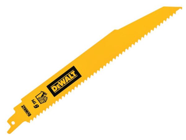 DeWALT Power Tools Bi-Metal Wood Demolition Reciprocating Blade 228mm x 6 TPI (Pack 5)