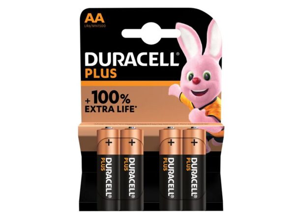 Duracell AA Cell Plus Power +150% Batteries (Pack 4)