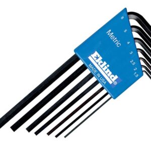 Eklind REK10507 Metric Long Handle Hex L-Key Set, 7 Piece