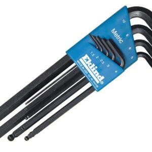 Eklind REK13609 Metric Long Ball End Hex L-Key Set, 9 Piece
