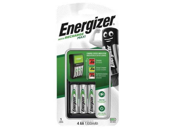 Energizer® Accu Recharge Maxi Charger + 4 x AA Batteries