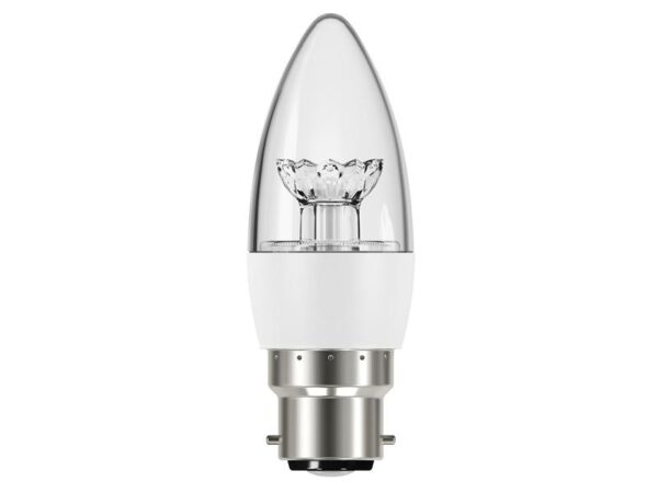 Energizer® LED BC (B22) Clear Candle Dimmable Bulb, Warm White 470 lm 5.9W