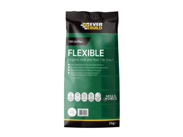 Everbuild Sika 730 Uniflex Hygienic Tile Grout White 2.5kg