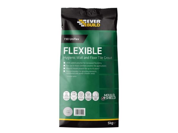 Everbuild Sika 730 Uniflex Hygienic Tile Grout Grey 5kg