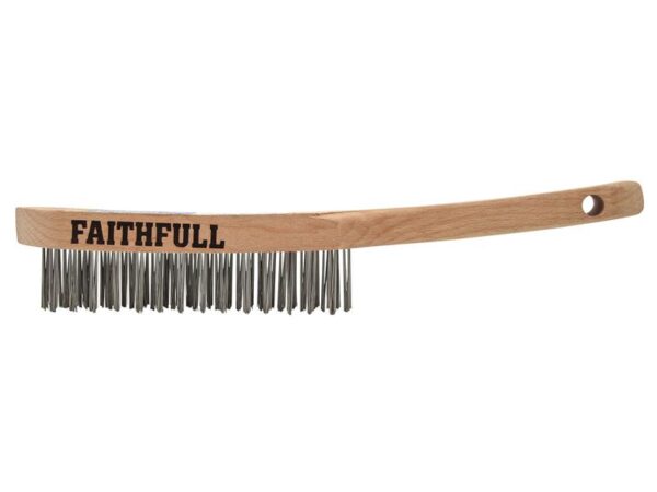 Faithfull Heavy-Duty Stainless Steel Scratch Brush, 3 Row