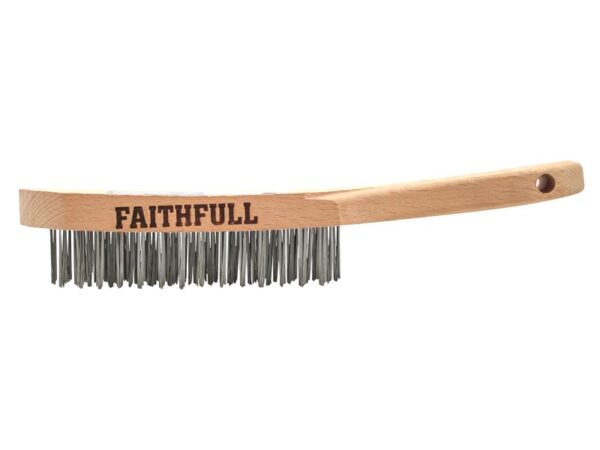 Faithfull Heavy-Duty Stainless Steel Scratch Brush, 4 Row