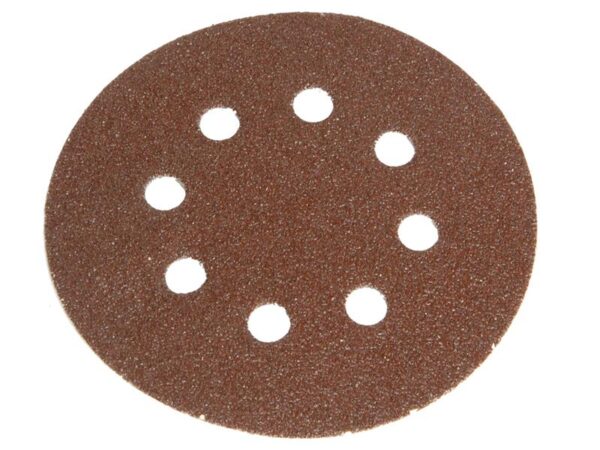 Faithfull Hook & Loop Sanding Disc DID3 Holed 125mm x 80G (Pack 5)
