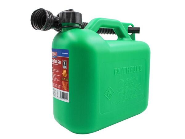 Faithfull Plastic Fuel Can Green 5 litre