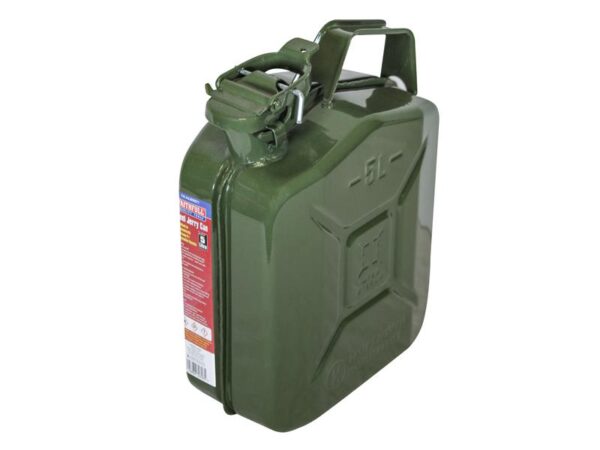 Faithfull Green Steel Jerry Can 5 litre