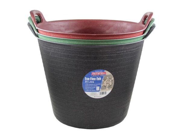 Faithfull Eco Flex Tub 25 litre Triple Pack