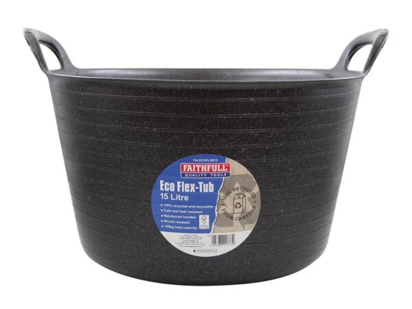 Faithfull Eco Flex Tub 15 litre - Recycled Black